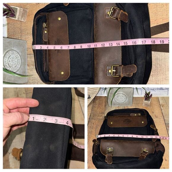 Harley-Davidson “Mustang" Backpack, weathered Leather and Black - Picture 5 of 14